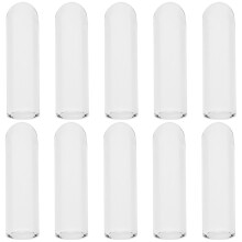 50Pcs Glass Straw Dust Plugs Transparent Reusable Straw Caps