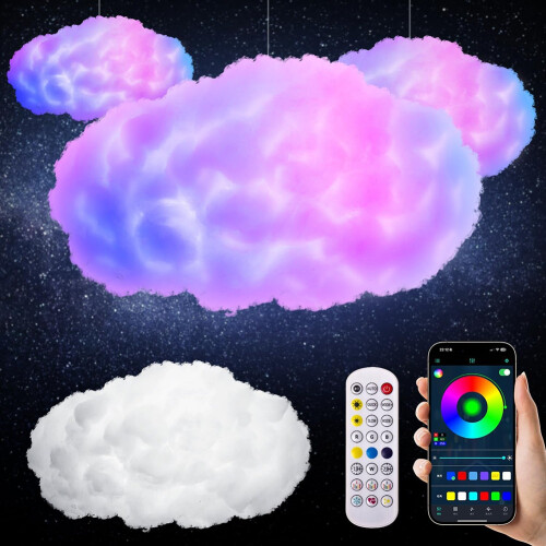 3D Cloud RGB Light Compact Thundercloud Light Rhythm-Based Music Night Lamp Suitable for Indoor Use Bedroom or Gaming 1