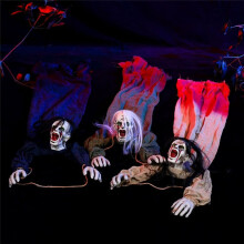 Lot de 3 Décorations D'Halloween pour L'Extérieur, Décorations de Squelettes Effrayants à Suspendre, Décoration D'Halloween Hantée Effrayante