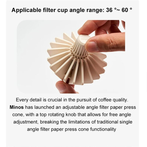 Adjustable Papers Filter Shaping Tool Range to 36-60 Adjustable Range Design for Multiple Filter Cups Creamy White
