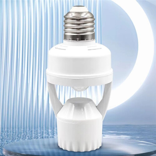 E27 LED Bulb Holder with PIR Motion Sensor 110-240V Bubble  Infrared Sensing Adjustable Lamp Base 1