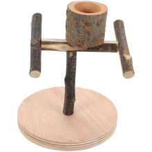 3Pcs Multi-Color Wooden Bird Stand Stable Base Tabletop Parrot Perch
