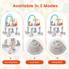 GYMAX Baby Activity Centre, Folding 4-in-1 Toddler Convertible Play Center with Baby Walker, Bouncing Saucer, Play Table & Mat, 3-Level Adjustable