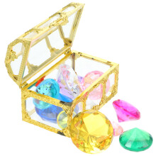 5Sets Bright Acrylic Kids Pool Diving Gems Toy Set with Treasure Chest