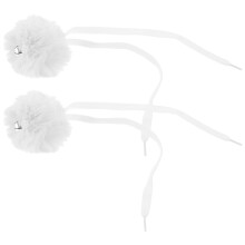8Pcs White Durable Roller Skate Pom Poms with Bell for Custom Style