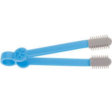 2Pcs Grey Silicone Pet Eye Brush Ergonomic Dog Cat Tear Stain Remover
