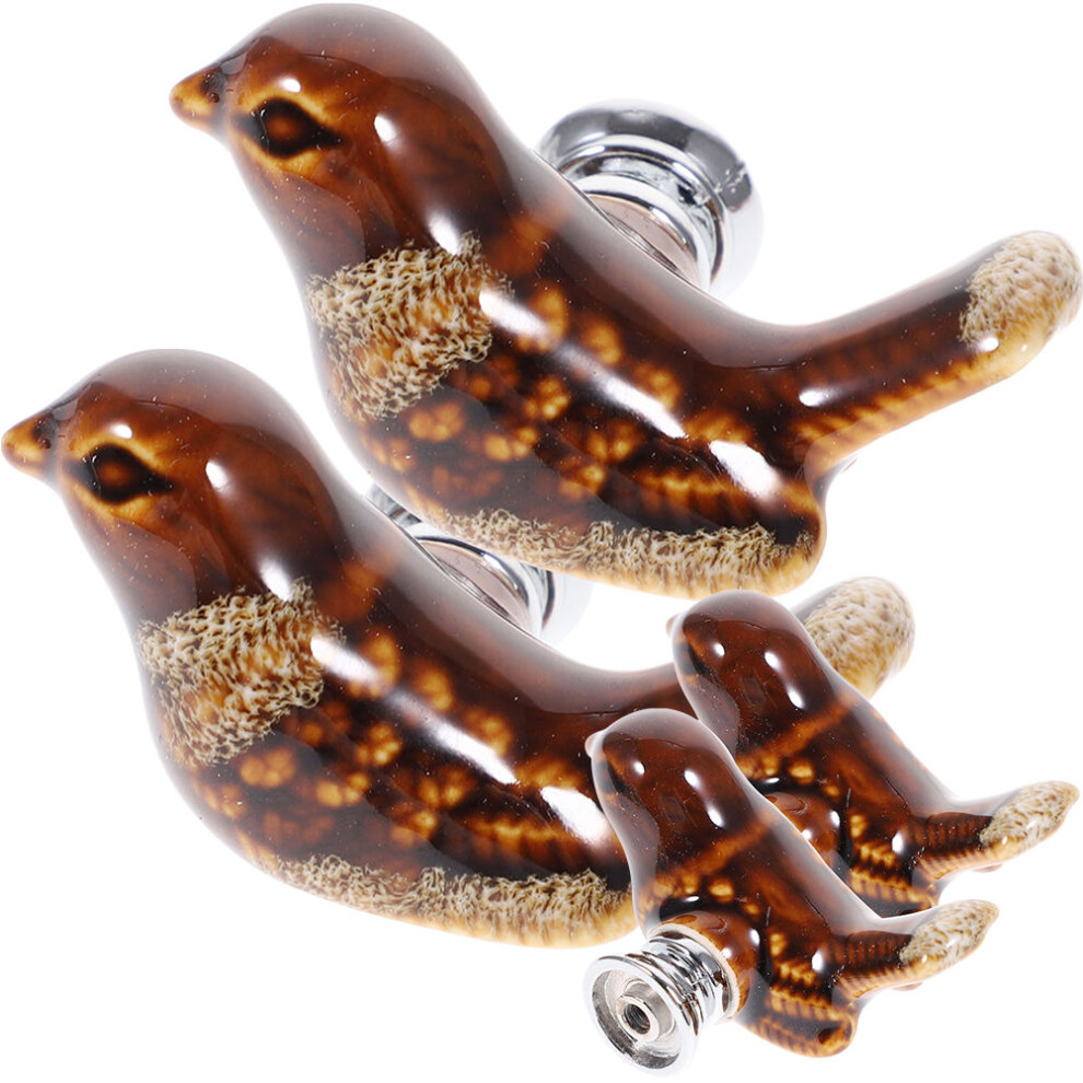 12Pcs Vintage Light Brown Cabinet Knobs Ceramic Drawer Pull Handles 3642272447496