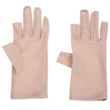 5Pairs Women's Sun Protection Gloves Pink Breathable Cloth Half Finger