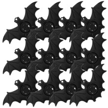 50Pcs Black Plastic Bat Whistle Toys Cute Halloween Party Props