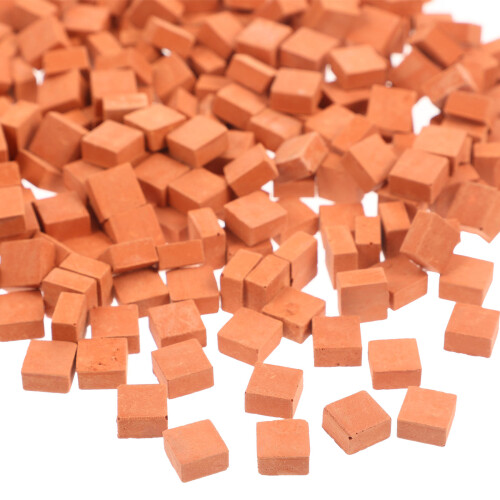 840Pcs Orange Miniature Bricks for Model Train Layout and Home Decor