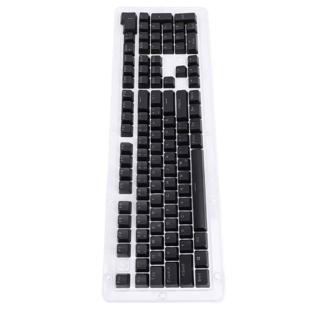 108-Key German Abs Keycaps For Mechanical Keyboard (Black) Black 8721384578993