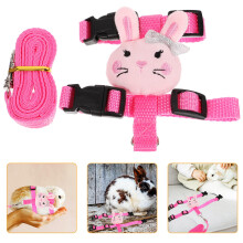 5Sets Pink Small Animal Harness and Leash Kit for Ferrets and Bunnies