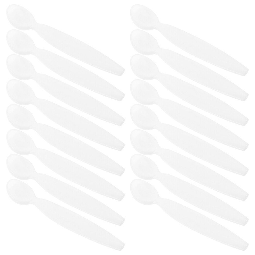 Happyyami White/Cream 60Pcs Pp Facial Spatulas Mini Makeup Tools For Lotion And