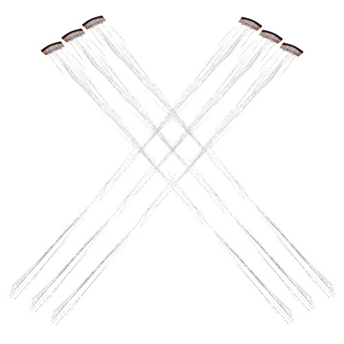 24Pièces Extensions Éclat Argent Pet Accessoires Femmes