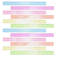 60St Gekleurde Linialen Voor Kinderen, Plastic, Met Cm En Inch, School