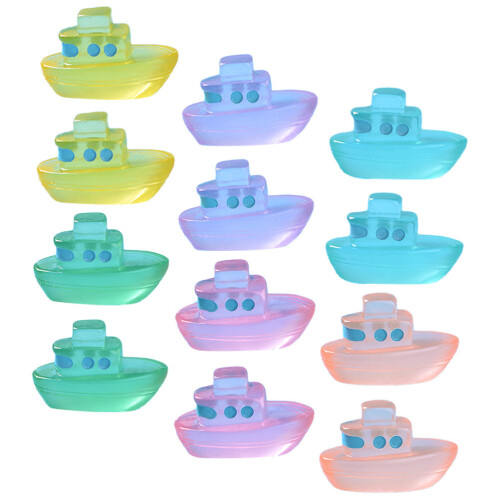 36Stk Resin Mini Boote Bunt Langlebig Kleine Dekorative Figuren