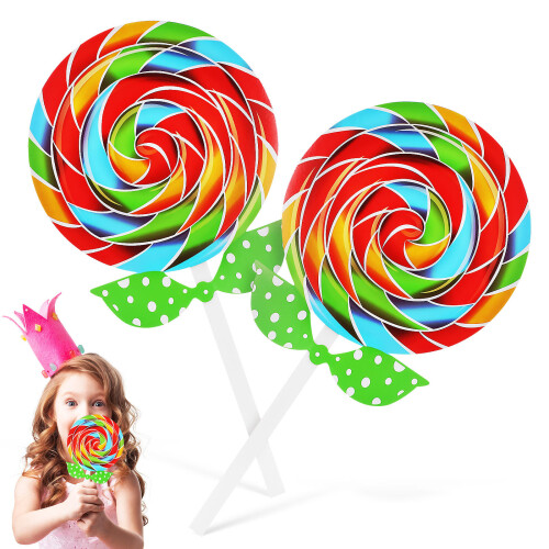 8Pièces Props Sucettes Géantes Simulées Couleurs Assorties Ludiques