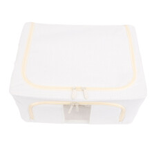 Large Cotton Linen Fabric Storage Bin 66L 50x40x33cm Foldable