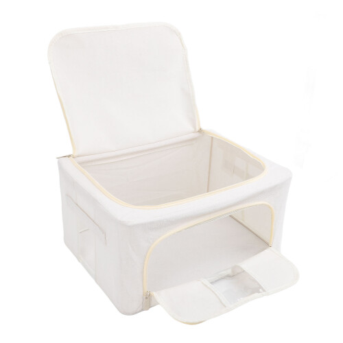 Large Fabric Storage Bin 24L Cotton Linen Foldable 403020cm