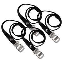 24Pcs Black Bike Pedal Straps Nylon Adjustable Cycling Toe Foot Straps