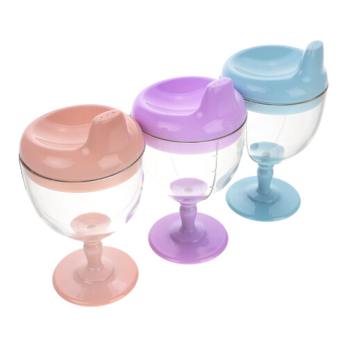9Pcs Plastic Wine Glass Sippy Cups for Toddlers Assorted Color Durable