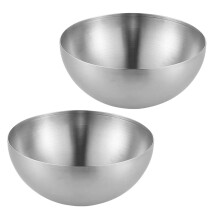 4Pcs Stackable Stainless Steel Salad Fruit Dessert Bowls Silver