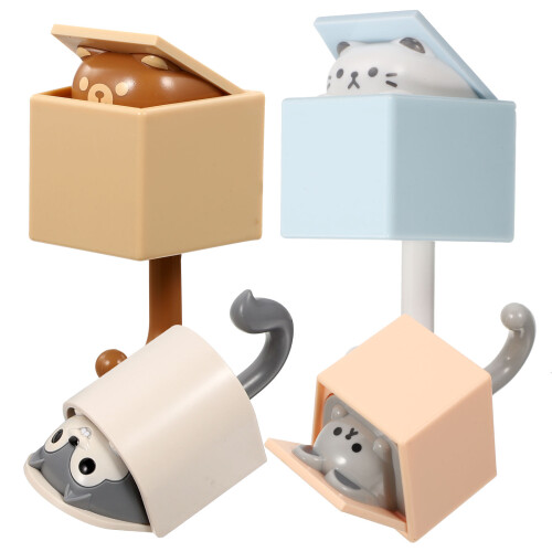 12Pcs Creative Cartoon Wall Hooks Adhesive Coat Key Hooks for Home Use