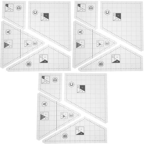 3Sets Durable Acrylic Quilting Templates for Home DIY Stitching Crafts 2