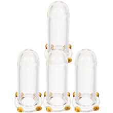 20Pcs Solid Glass Straw Caps Transparent Dirtproof Straw Covers Golden