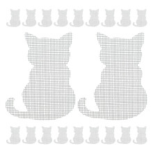 80Pcs Cat Shape Screen Repair Patches Light Grey Adhesive Window Kit