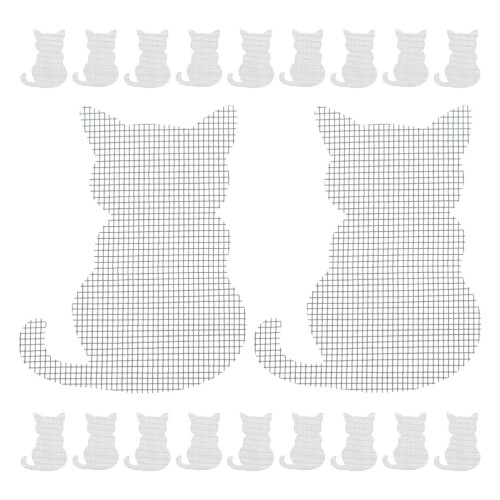 80Pcs Cat Shape Screen Repair Patches Light Grey Adhesive Window Kit