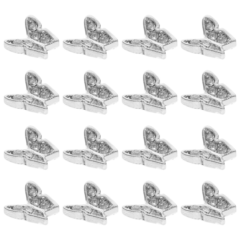 Solustre Silver 60Pcs Lightweight Butterflies Nail Art Charms For Manicure Diy