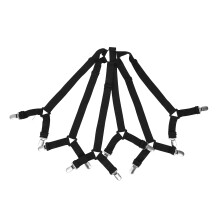 2Pcs Easy Install Bed Sheet Holder Black Latex Silk Iron Clip Straps