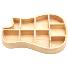 2Pcs Multi-Compartment Wood Guitar Pick Holder Case for Guitar Stuff