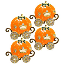 16Pcs Orange Metal Napkin Buckles Pumpkin Cart Shape for Dining Table