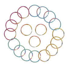 20Pièces Anneaux Porte-Clés Ronds Acier Durable Multi Couleurs