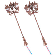6Pcs Light Brown Mini Streetlamp for Miniature Village Decoration