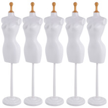 25Pcs Plastic Doll Dress Support White Mini Mannequin Display Holder