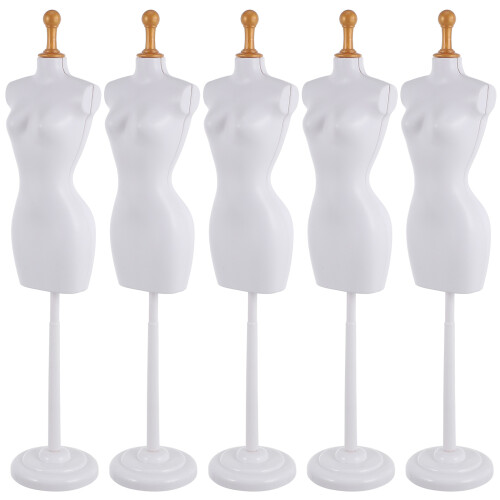 25Pcs Plastic Doll Dress Support White Mini Mannequin Display Holder