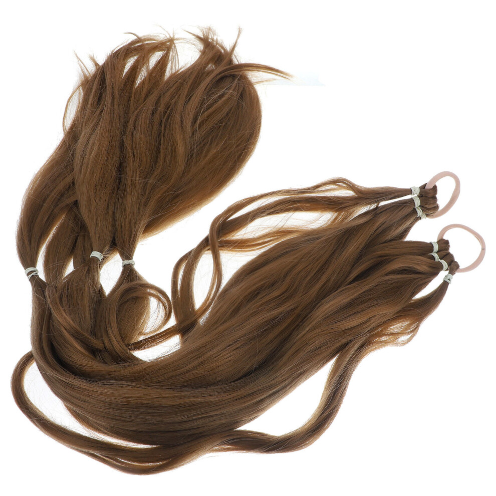Artibetter 8Pcs Soft Light Brown Synthetic Braided Ponytail Hair Extensions