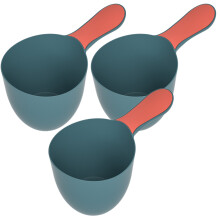 6Pcs Reusable Plastic Bath Water Ladle Dark Green Ergonomic Face Scoop