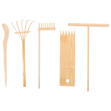 15Pièces Râteaux Zen Bambou Khaki Pour Relaxation Et Décor