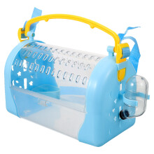 2Pcs Blue Plastic Small Animal Carrier Cage Lightweight Travel Pet Box