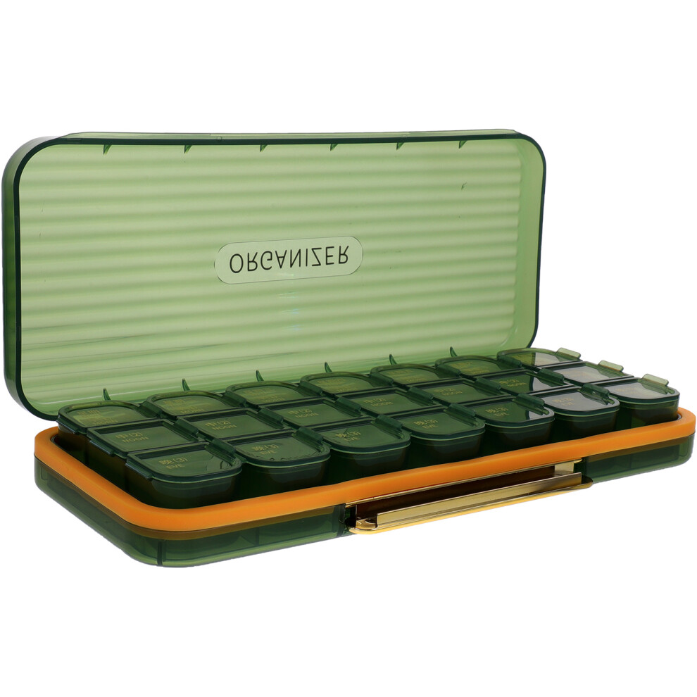 Ohphcall 2Sets Green Detachable Weekly Medicine Organizer Portable Travel Case