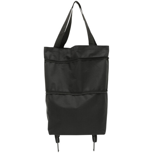 2Pcs Large Capacity Trolley Laundry Bag with Foldable Wheels Black Bag