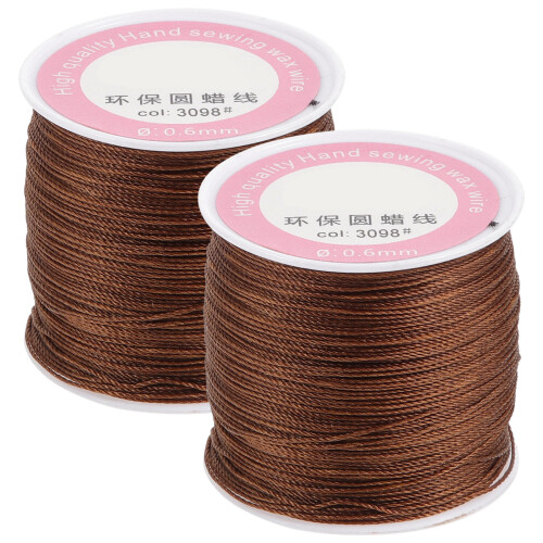 4Pcs Coffee Polyester Waxed Thread Stitching Cord for Repair