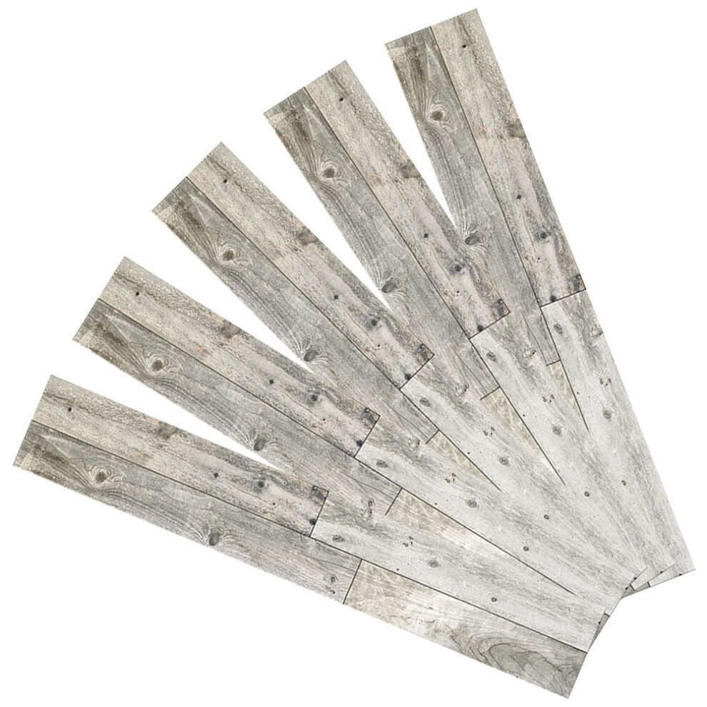 10Pcs Dark Brown Wood Grain Pvc Peel And Stick Floor Plank Stickers 3642825024686