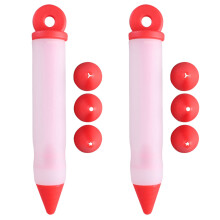 8Sets Red Silicone Cream Pen for Cake Decorative Baking and Dessert