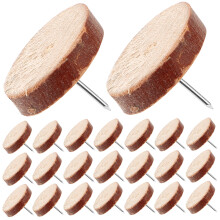 400Stk Dekorative Holz-Pushpins Für Korktafeln Und Pinnwände