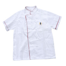 3Stk Kurzarm Kochjacken Weiß Unisex Für